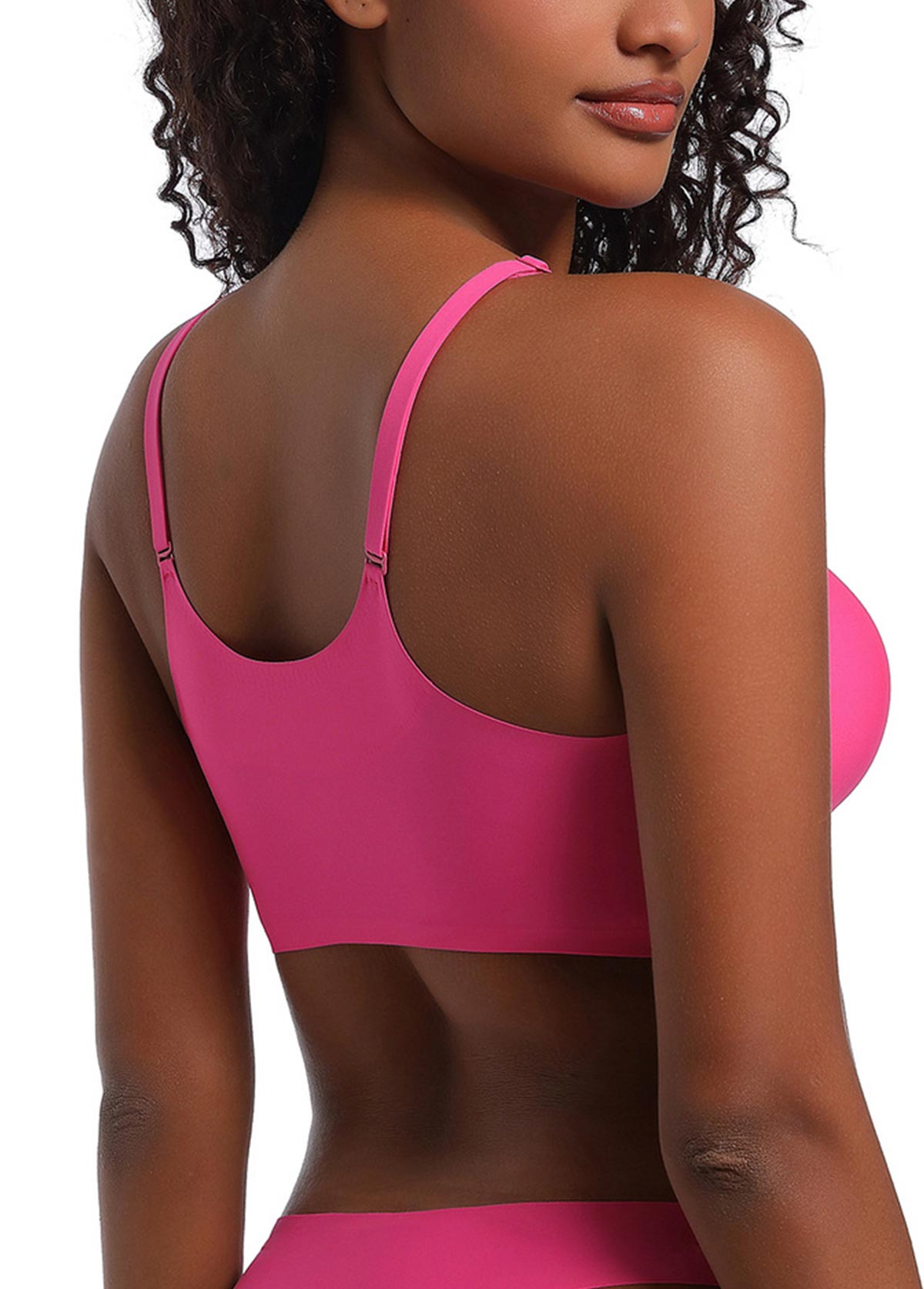 Neon Rose Red Push-up Scoop Bra