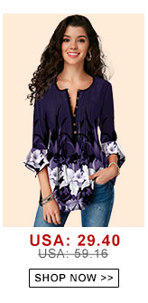 Flare Cuff Crinkle Chest Floral Print Blouse